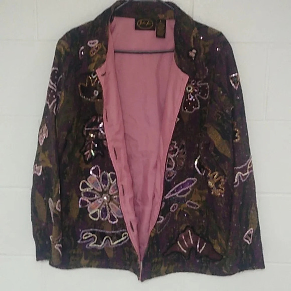 JULIA KIM Elevated boho. Art to wear appliqued, beaded, tapestry, boxy jacket. - Picture 8 of 8